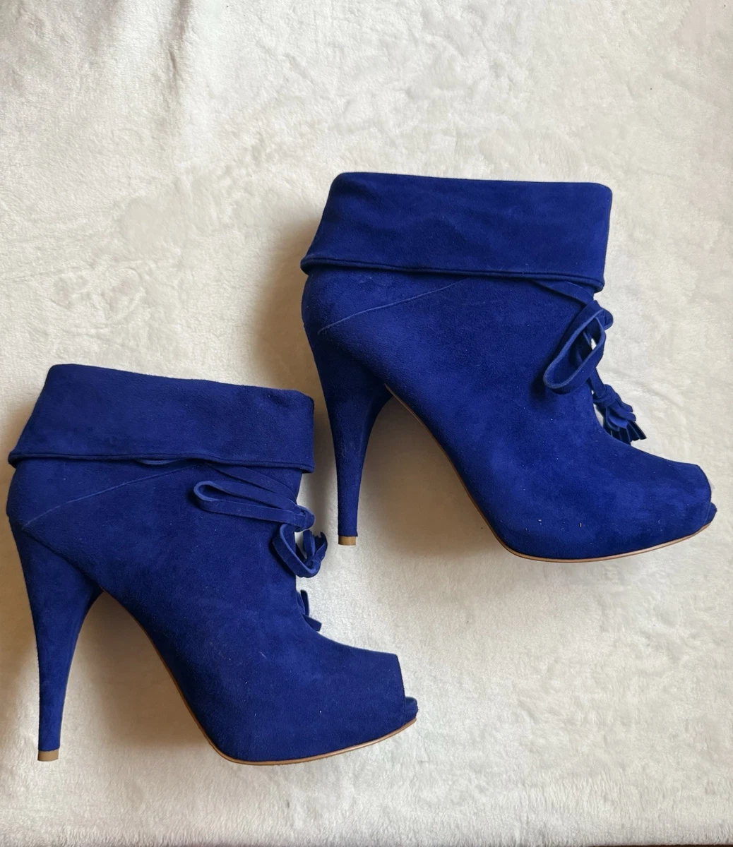 Bottines Rachel Roy Kassey - Talon Aiguille - Pointe Ouverte - Couleur Crème/taupe - Taille 9 - Cuir - Style élégant