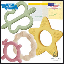 4 Pack Silicone Teether Set for Babies - Multi-Stage Soothing Relief