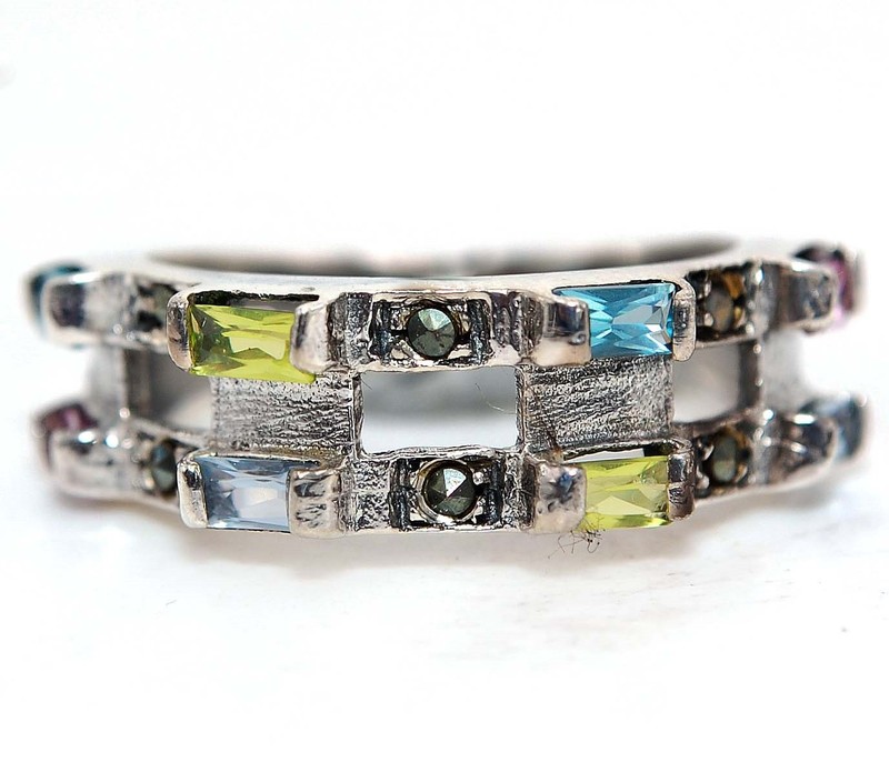 1CT Peridot 925 Genuine Sterling Silver Ring Jewelry Sz 8 NF1-1