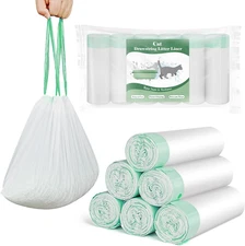 120 Count Cat Litter Box Liners for Drawstring Closure, Heavy Duty Leak-Proof...