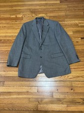 Chaps Mens Blazer Jacket Size 44L Gray Wool Flecked 2 Button Sport Coat
