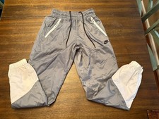Vintage Nike Pants Mens Small Gray Nylon Windbreaker Jogger Zip Ankle Cuff 90s