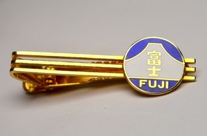 Authentic JAPAN FUJI MOUNTAIN ENAMELED GOLD PLATED TIE CLASP BAR