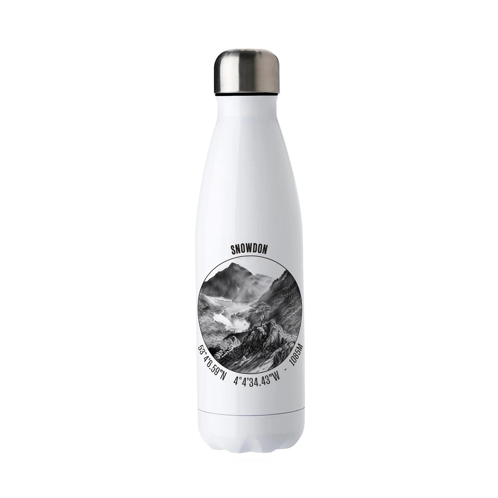 Three Peaks Challenge Water Bottle - Stainless Steel 500ml Drinks Bottle Gift