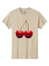 Two-Cherries-1 Mens Graphic Tee, 100% Cotton, Casual Summer Wear