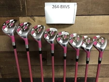 DEMO Majek Golf Clubs Pink Ladies All Hybrid Set (4-SW) Lady "L" Flex 264-BXVS