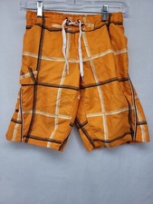 MAUI SONS BOYS SHORTS ORANGE SIZE M 8 YOUTH SWIM SURF TRUNKS BEACH BOARD LINED