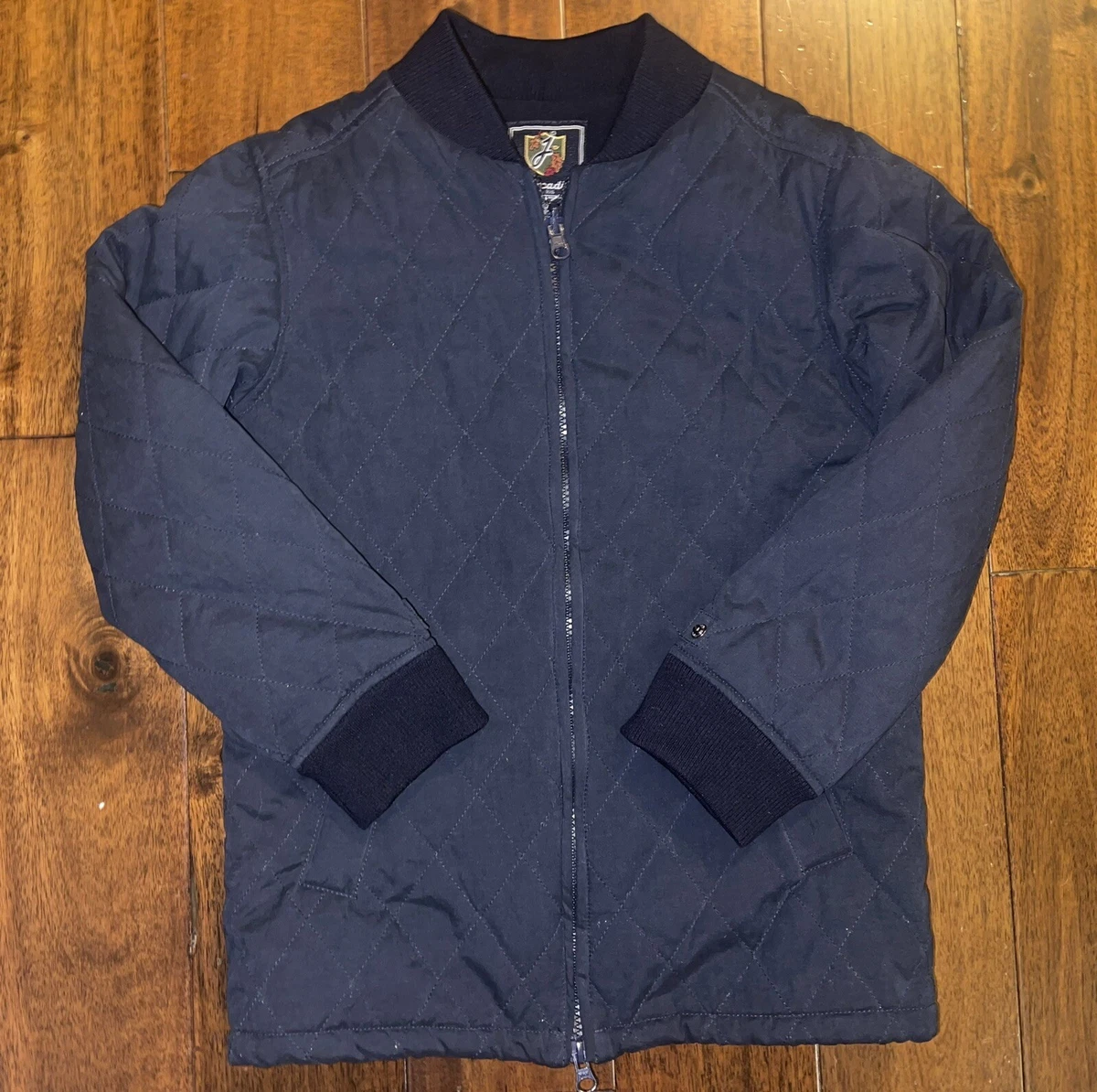 Boys navy top quilted jacket