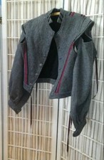 Renaissance Doublet men's small wool/cotton reversible black and grey 