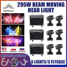 6Lights 3Flycase Beam 295W 14R LED Moving Head Stage Light Dmx DJ Disco Wedding
