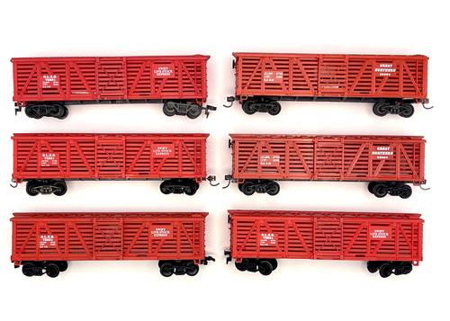 HO scale Life-Like 40' cattle cars Great Northern #55924 & SLXS #72221 Lot of 6