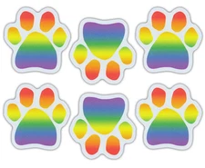 Mini Dog Paw Magnets (Set of 6) - Rainbow Color Paws - GLBT, LGBT -  Cars