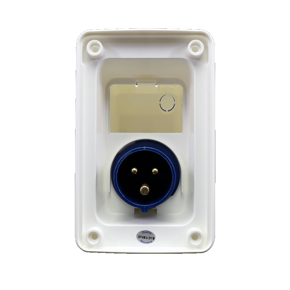 Whale 240v Electric Mains Hookup Inlet Box White Camper Motorhome Caravan WH2.2