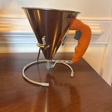 Kwik Mini Piston Funnel 0.8 Qt Stainless Steel Kitchen Funnel For Dispensing Bat