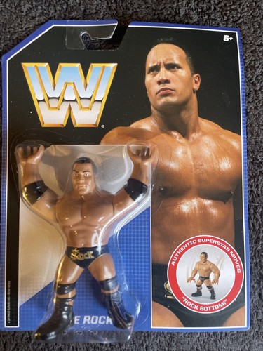BNIB WWE MATTEL RETRO SERIES 2 THE ROCK WRESTLING ...