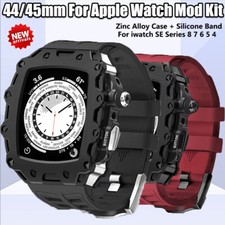 Full Body Protect Rugged Case Silicone Str For Apple Watch 987 44/45mm