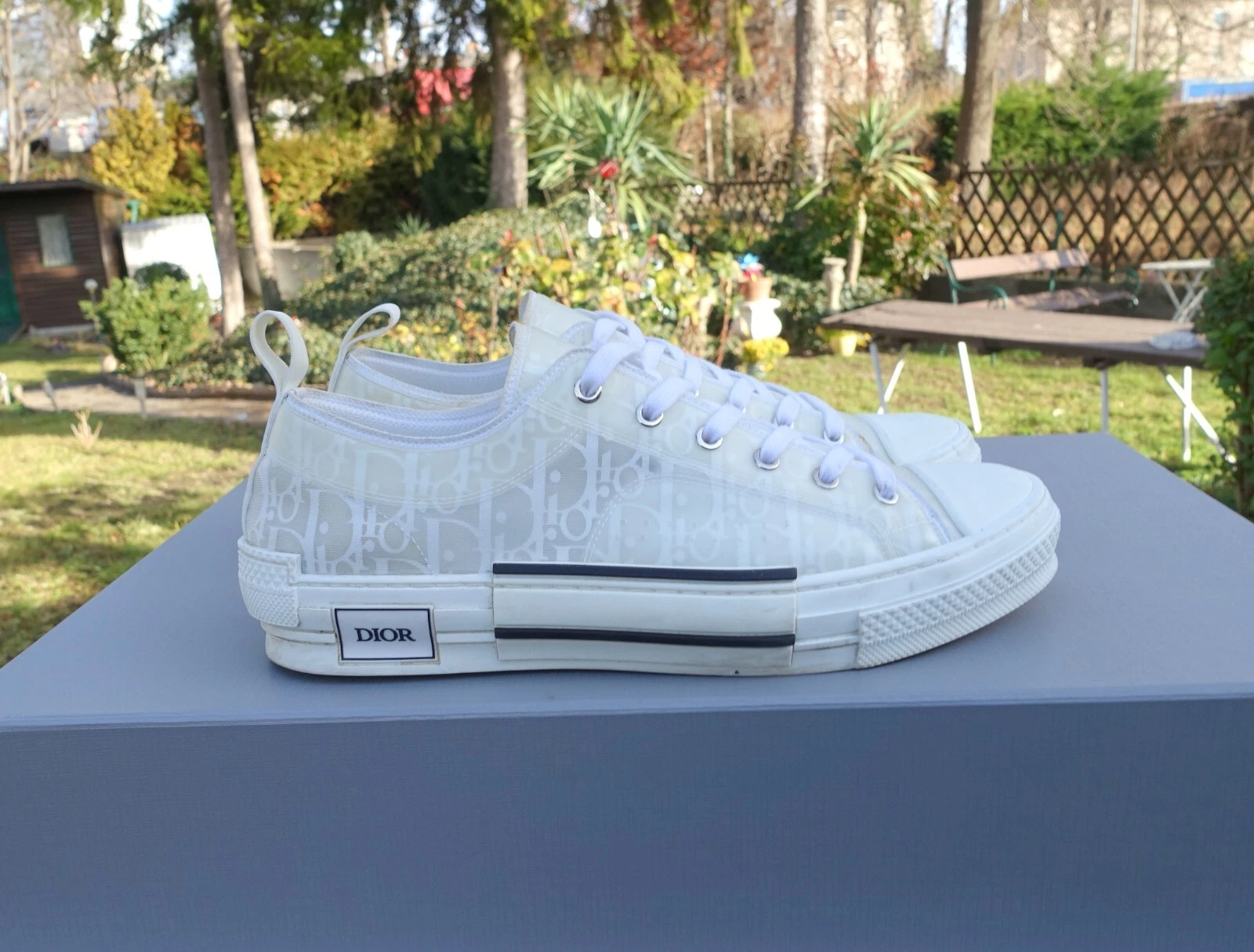 DIOR SHOES 45 1/2 shoe sneaker sneakers white low top b23 oblique