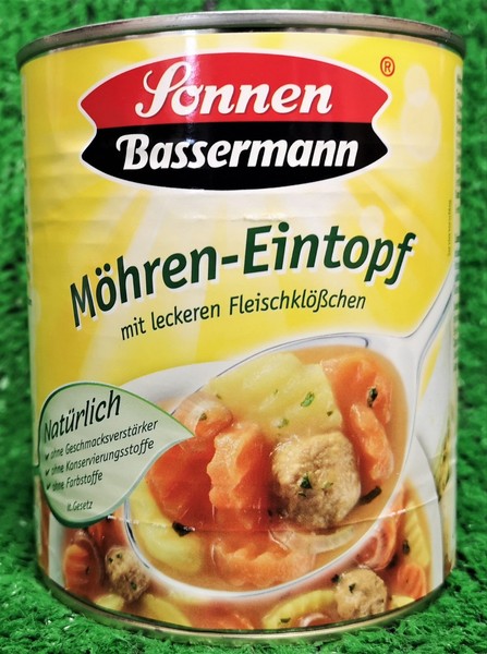 (3,11€/L) Sonnen Bassermann MÖHren Eintopf Mit Lecker FleischklöSschen 800G Dose-image