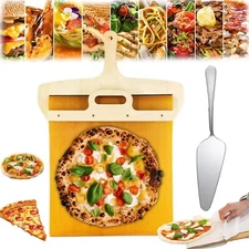 Sliding Pizza Shovel-Pizza Peel Pizza Paddle with Handle, Pizza Spatula Paddle