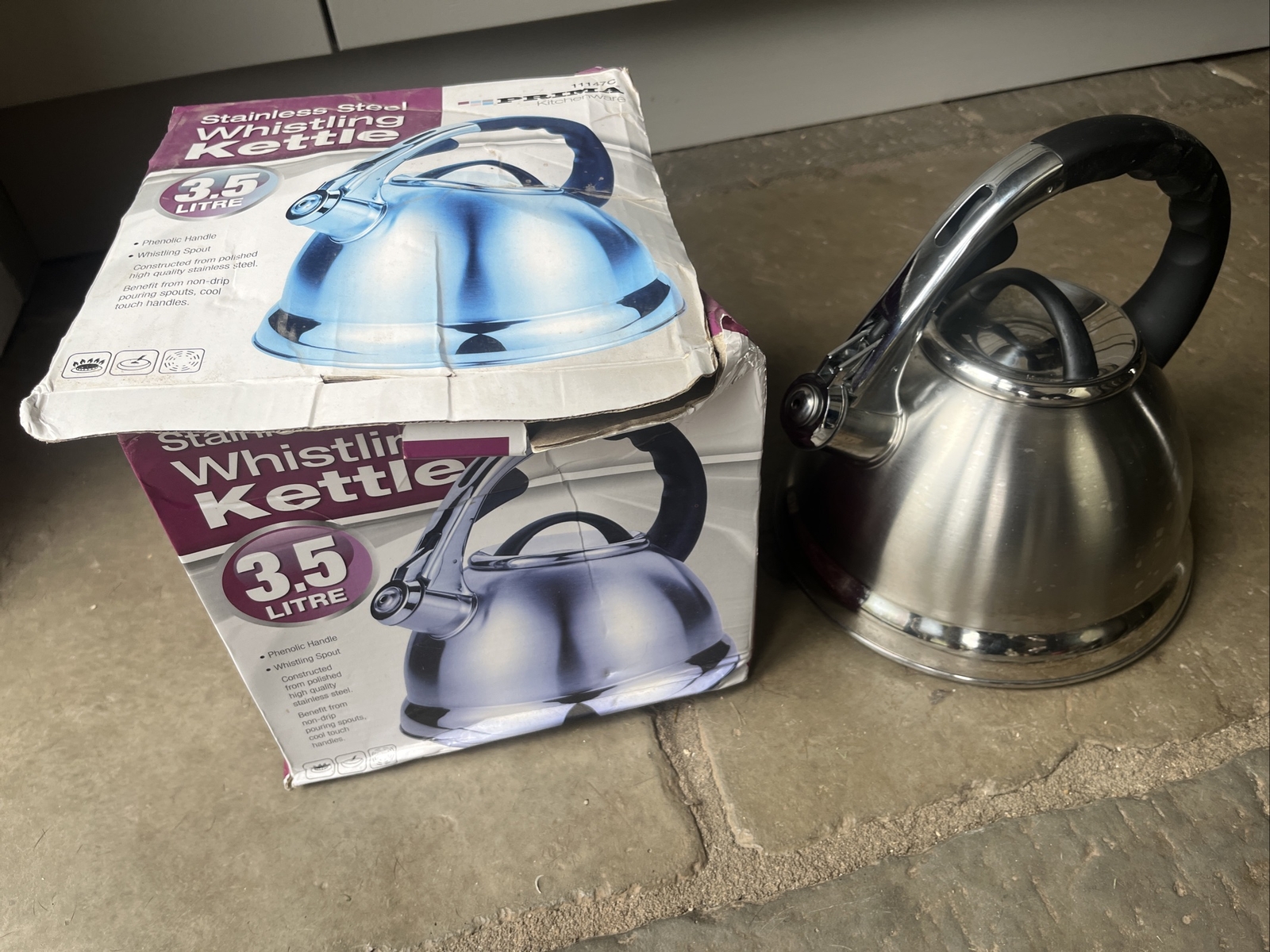 Prima 3.5ltr Stainless Steel Whistling Kettle, Silver eBay