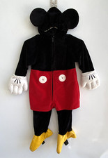 DISNEY STORE Mickey Mouse Hooded Ears One Piece Costume Halloween Size 18-24