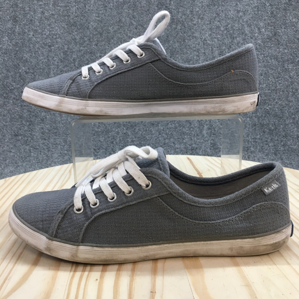 Keds Shoes Womens 9 Casual Low Top Sneaker Gray Fabric Lace
