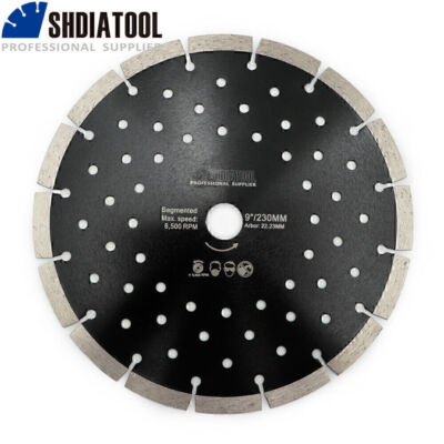 SHDIATOOL 1pc Diamond Segmented Saw Blade with Multi Hole Dry Cutting Disc wheel