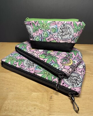 420 Colorful Handmade Zipper Pouch Set Of 3
