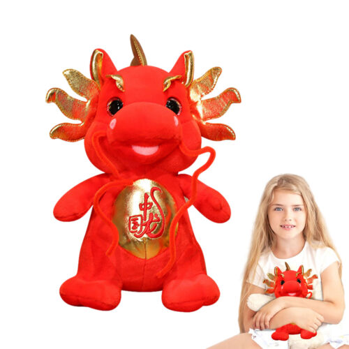Chinese Dragon Plush Doll 2024 Year Of The Dragon Mascot Desktop Decoration Red - Picture 1 of 12