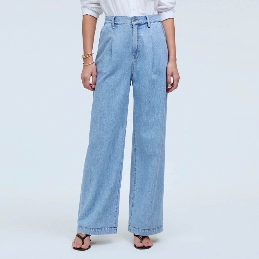Madewell The Harlow Wide-Leg Jean Airy Denim Edition Benica Wash Size 25 NEW