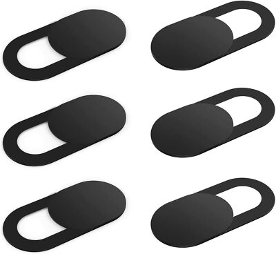 6 Pack Webcam Cover Web Camera Privacy Blocker Computer 0.03in Ultra-Thin Black