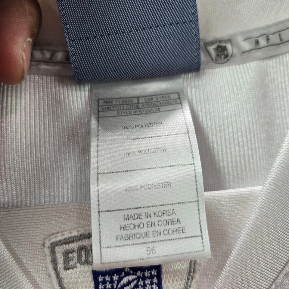 Camiseta deportiva vintage de los Dallas Cowboys para hombre 56 blanca con logotipo Reebok Tony Romo 9 Y2K Foto 3 de 4