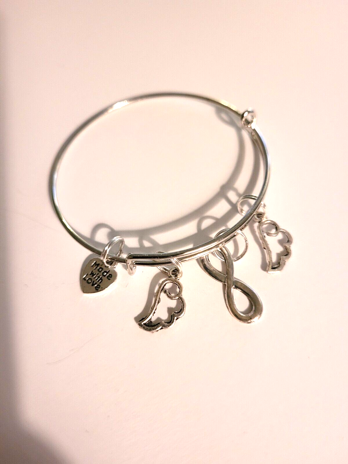 Brooks eternity wings silver plate bangle bracelet for women #21024-image