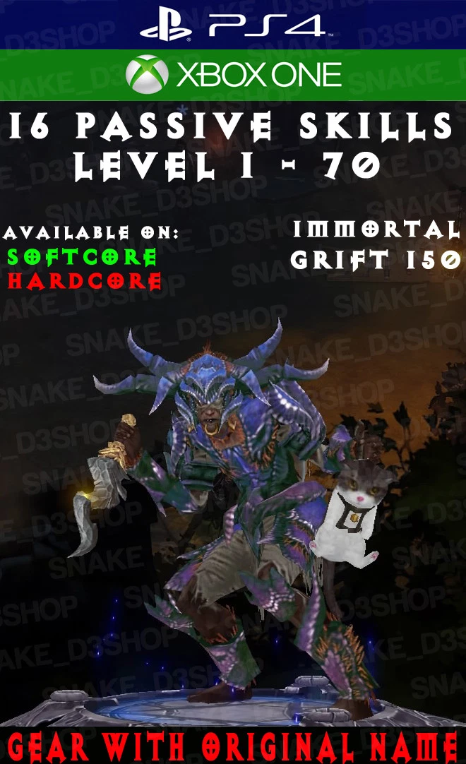 Diablo 3 - PS4 - Xbox One - Fully Modded Primal Wizard Set - 77 Billion Damage