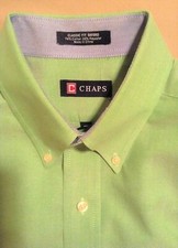 Chaps By Ralph Lauren Button Down Classic Fit Shirt Large Green REDUCED $$