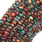 Galaxy Multicolor Sea Sediment Jasper Rondelle Button Beads 15" 4mm 6mm 8mm