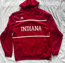 Adidas Indiana Hoosiers Hoodie Mens Large Red Pullover Sweatshirt NCAA IU