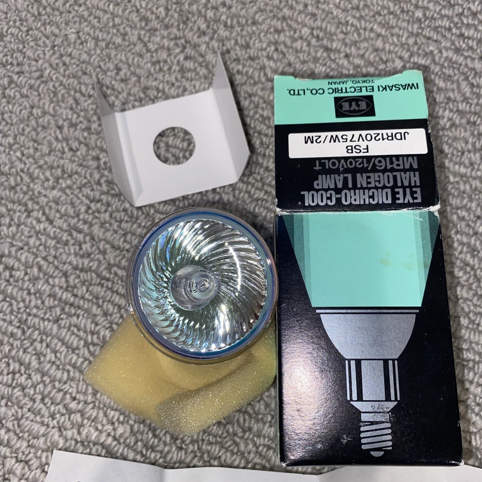 Vintage EYE Dichro-Cool FSB MR16 JDR120V 75W/2M Lamp Lightbulb W/BOX ORIGINAL - Image 2 of 3