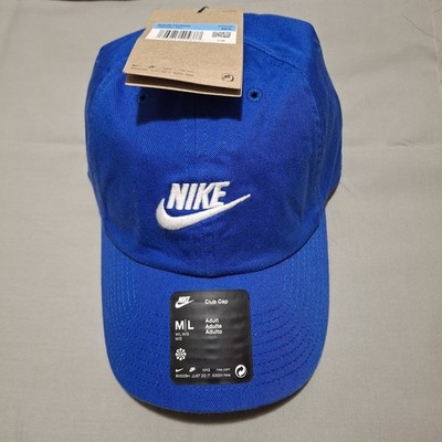 Nike FB5368-480 Standard Club Unstructured Futura Wash Cap M/L Game Royal/White