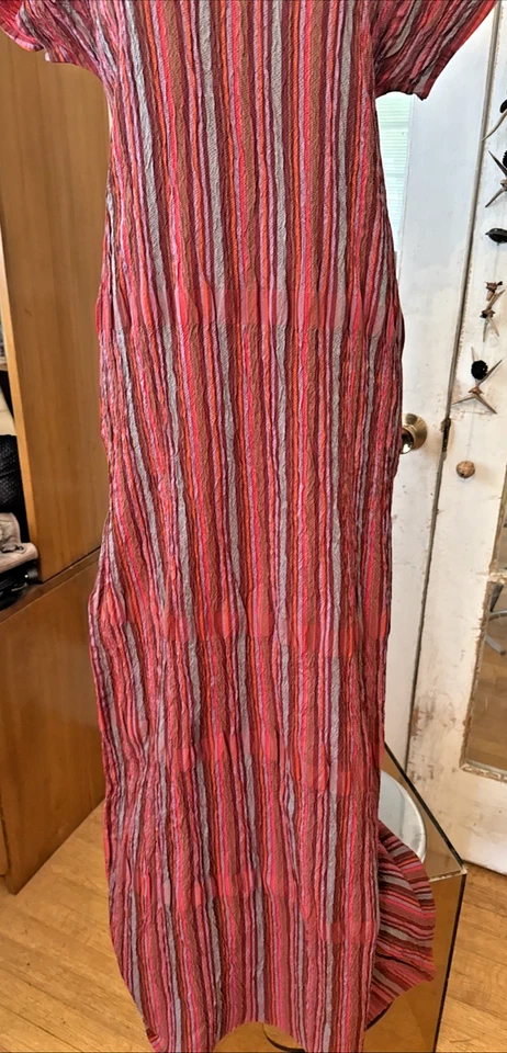 90'S ISSEY MIAKE A POC Shiny Red Colors Gorgeous Dress Size 2 Very Rare! - Image 3 of 4