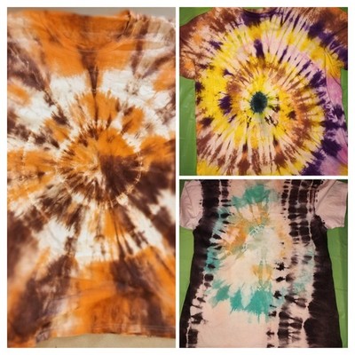 3 Piece Lot Tie-dye Original T-shirts All Are Unique 1 Of 1