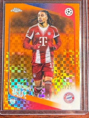 Michael Olise 2025-26 Topps Chrome UEFA Orange Geometric Refractor #/25