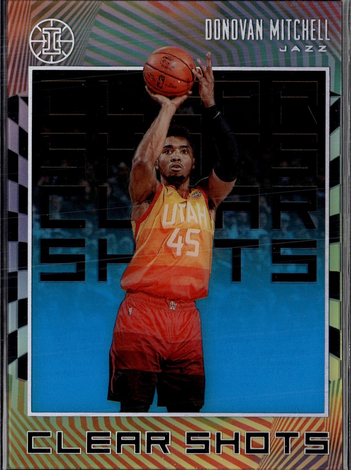2019-20 Panini Illusions #18 Donovan Mitchell Clear Shots Sapphire