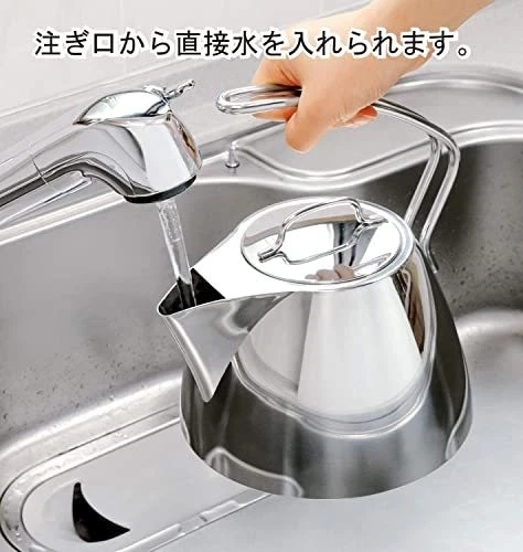 Hervidor de agua Miyazaki Seisakusho GEO 2,5 L acero inoxidable Japón IH compatible con gas Foto 3 de 4