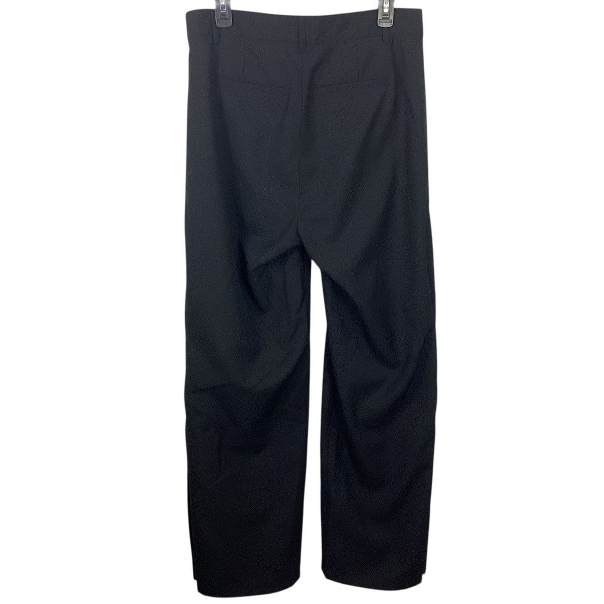 Vuja De 008 Gala Pleated Trousers Black Zipper At Hem Wool Blend