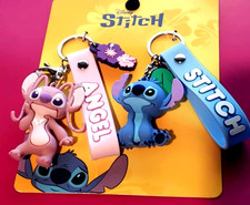 Disney Lilo Stitch Angel Keychain Bundle Angel from Stitch Key Ring for Backpack