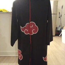 Naruto Akatsuki Robe Anime Cosplay Halloween Costume Mens Medium Jacket Coat