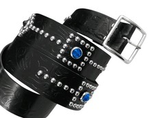 Western Nieten Schmuck Gürtel, Rockabilly Vintage 34"- 38" Echtleder 50er Jahre 