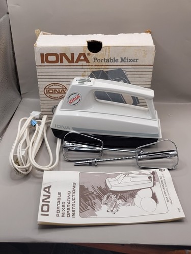 Vintage Iona Portable Hand Mixer With Instructions Box Tested Working 1986