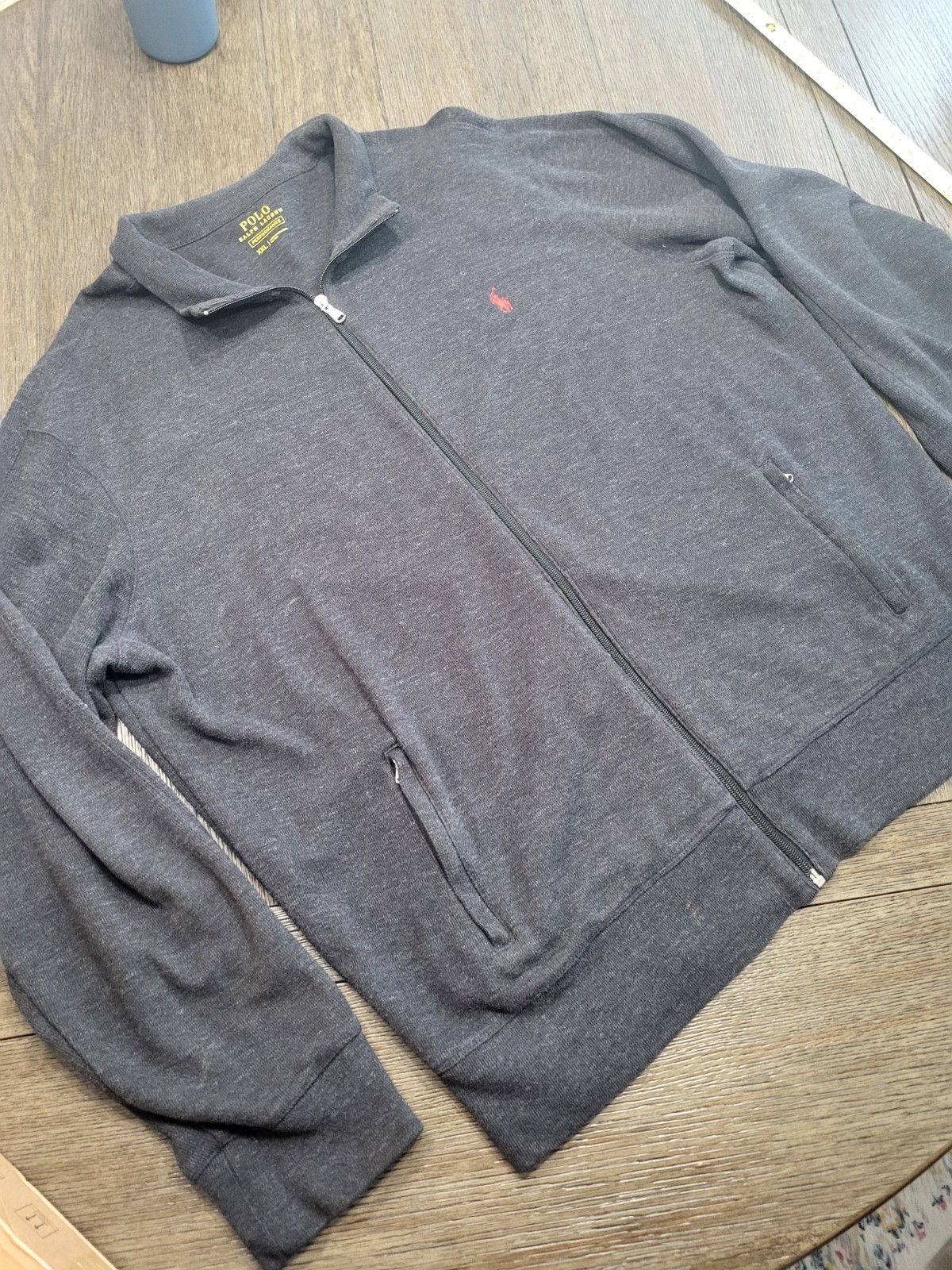 Rare Polo Ralph Lauren XXL Performance Mens Black Full Zip-Up Sweatshirt image 9